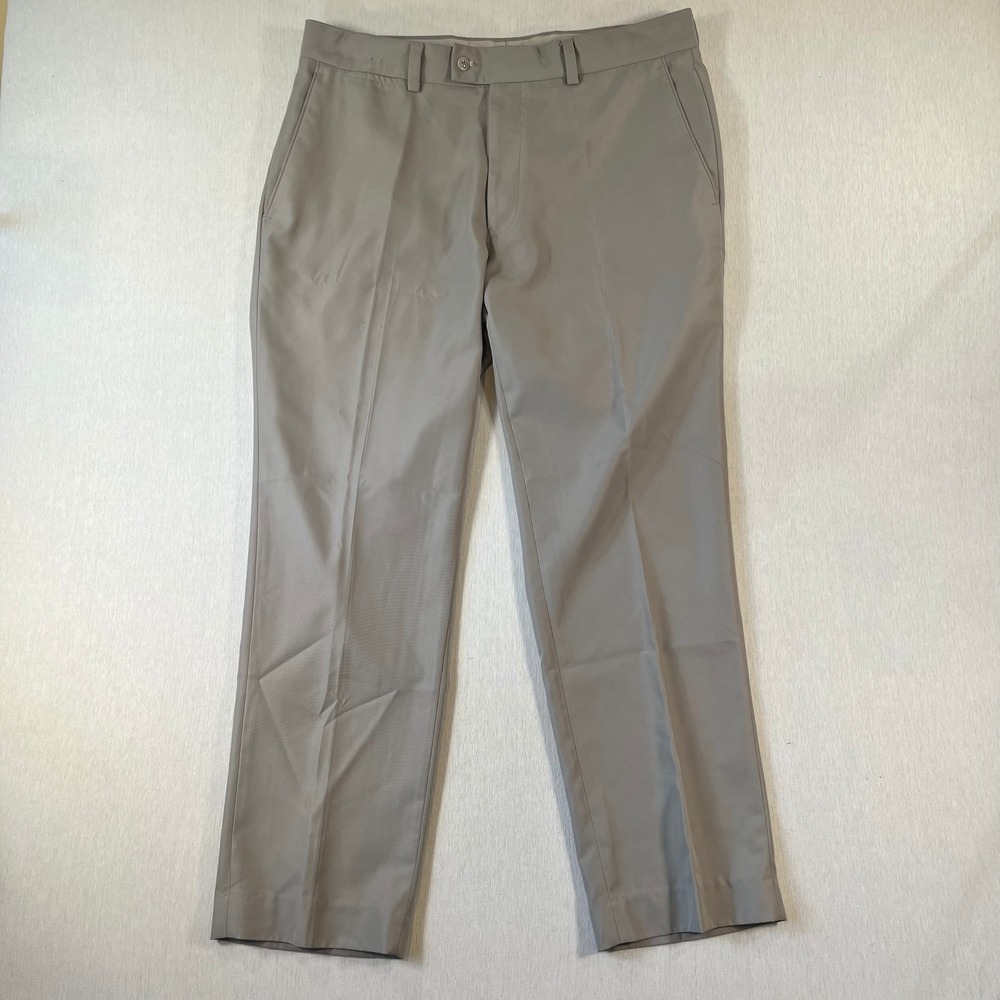 Louis Raphael Golf Pants Mens 38x30 (Fit 38x29) Gray Flat Performance Polyester